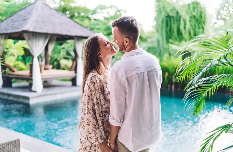 Couple at amazing resort